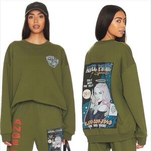 Boys Lie Angel Psychic V2 Sweatshirt in Olive